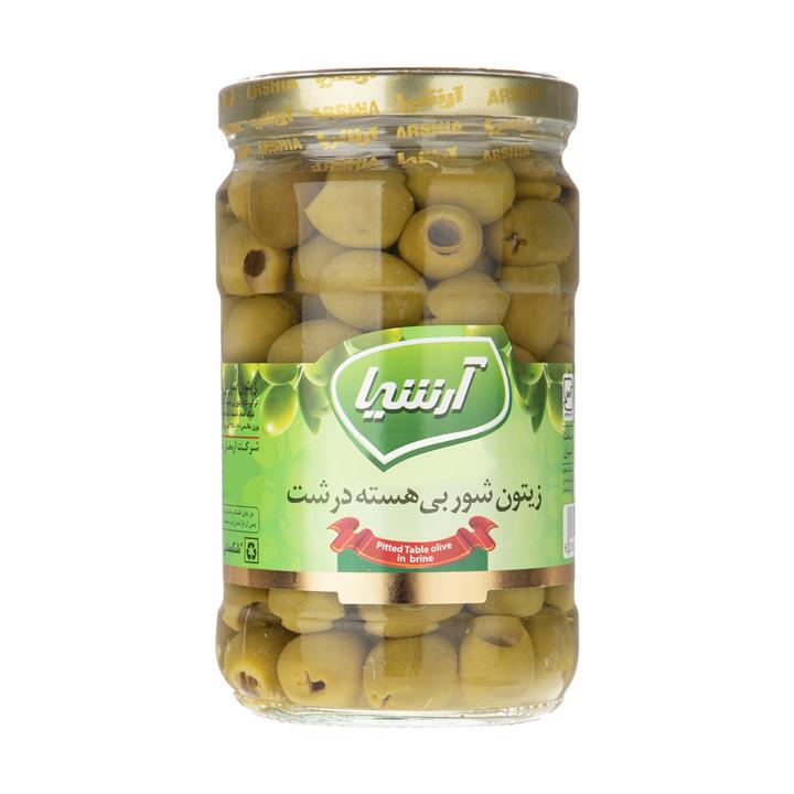 زیتون شور بی هسته ‌درشت آرشیا مقدار 660 گرم Arshia Pitted Salty Olive 660gr